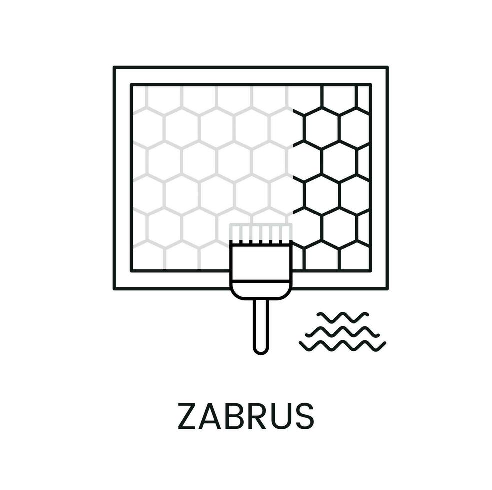 Zabrus bees icon line in vector, illustration of bee frame with scraper. vector