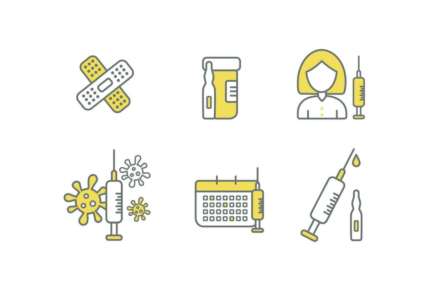 Set of icons. Vaccination. Vector. vector