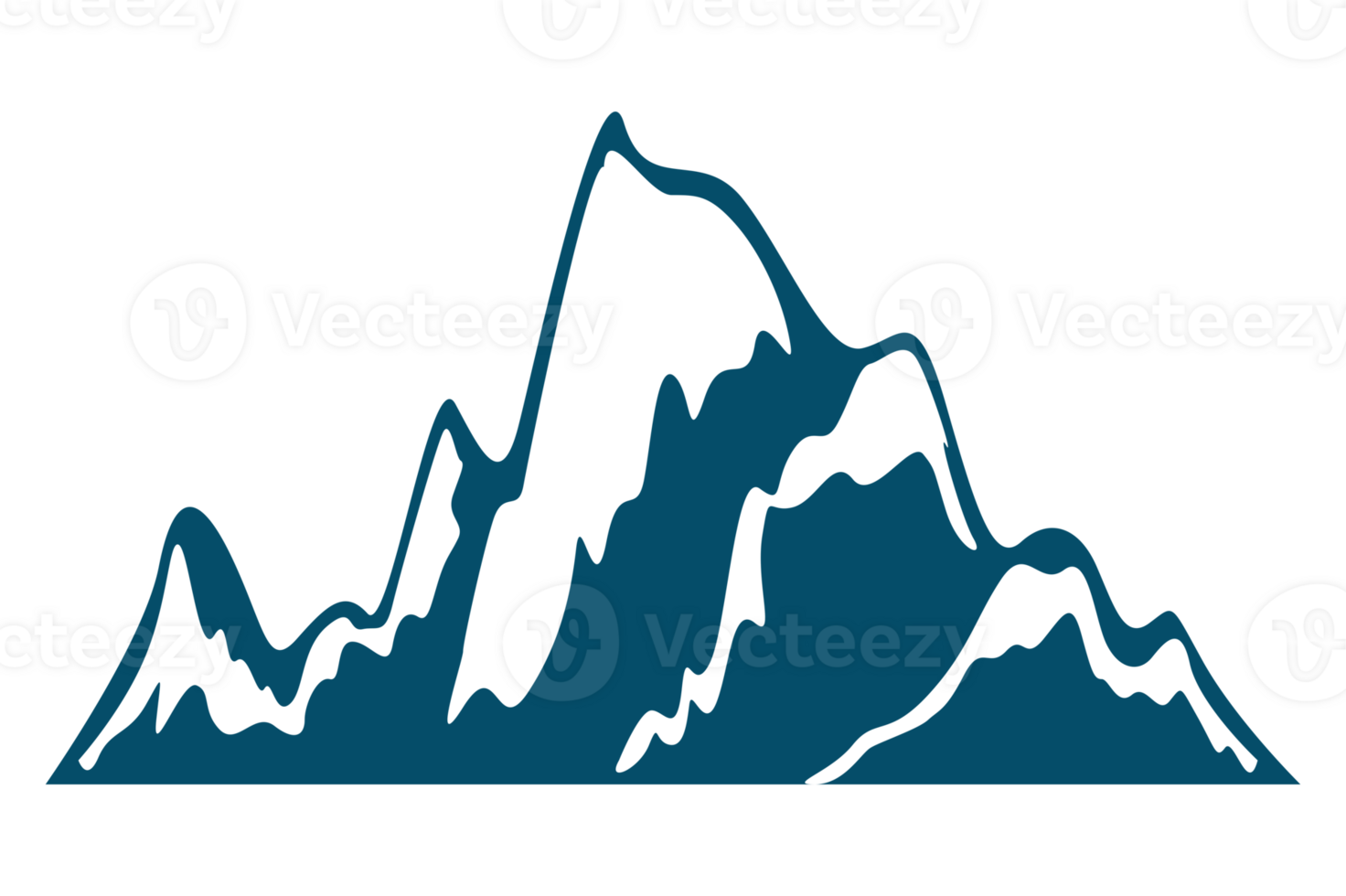 Montagne ligne art avec transparent Contexte png