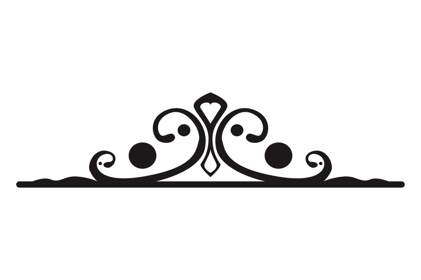 Black Swirl Ornament Border Design With Transparent Background png