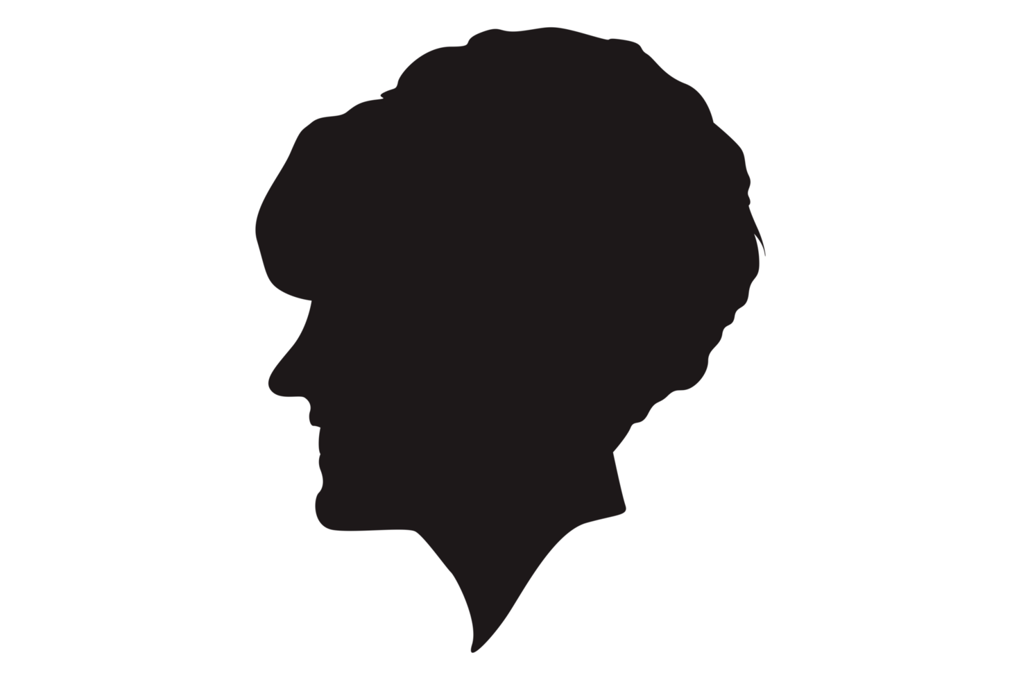 femme tête silhouette avec transparent Contexte png