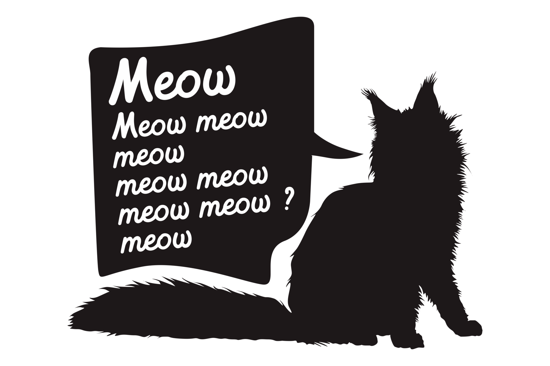 Talking Cat Silhouette Design With Transparent Background 23630103 PNG