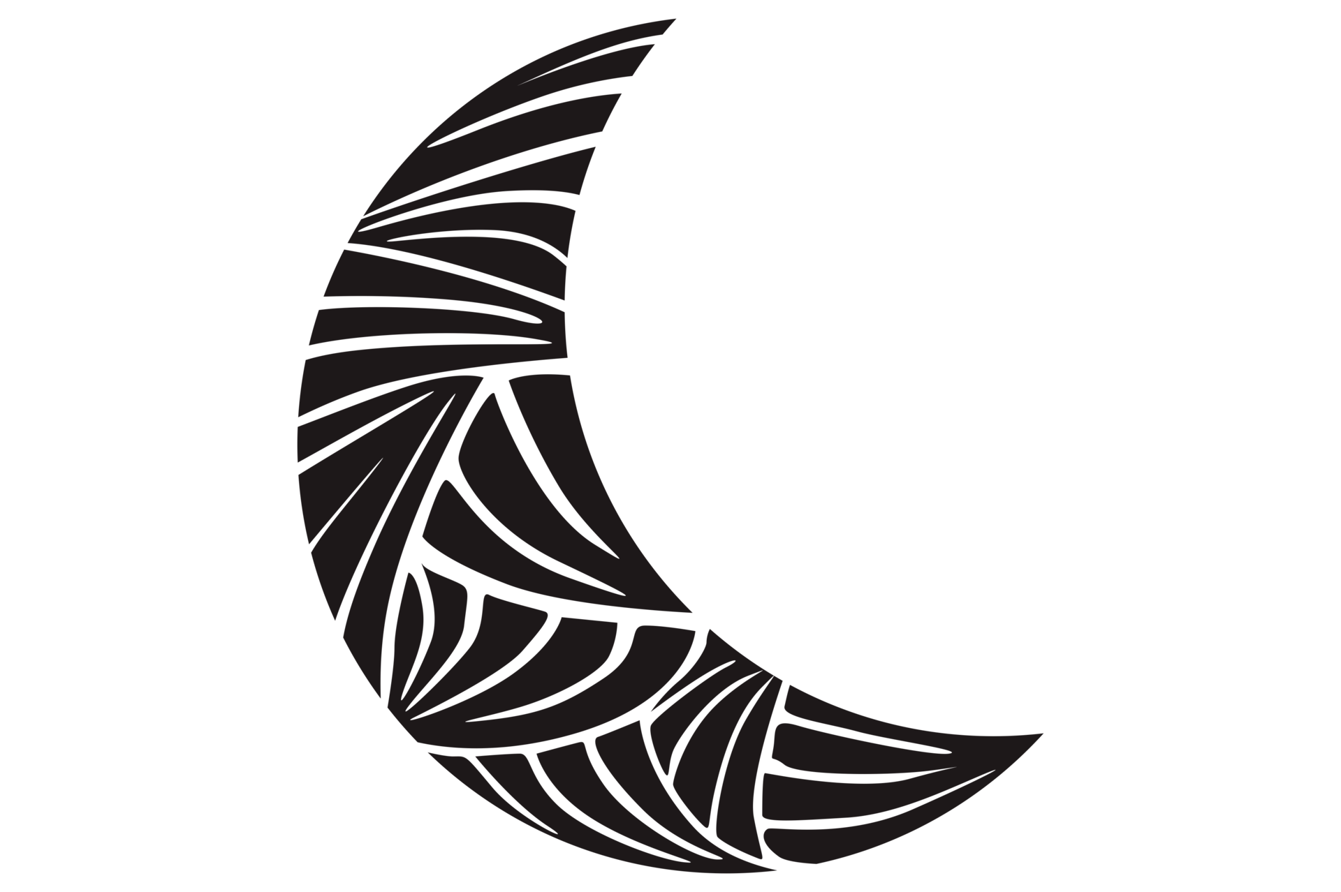 Black Crescent Moon Ornament On Transparent Background 23630336 Png