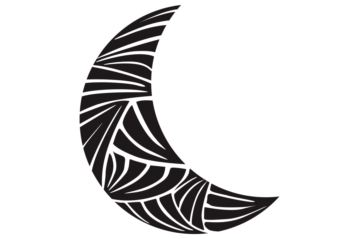 nero mezzaluna Luna ornamento su trasparente sfondo png