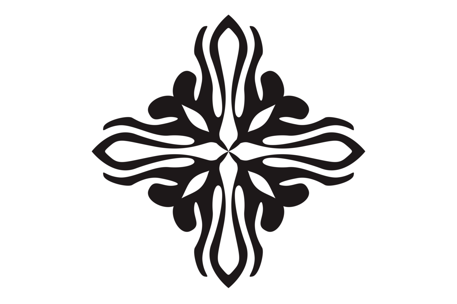 Black Ice Flake Ornament On Transparent Background 23630402 PNG