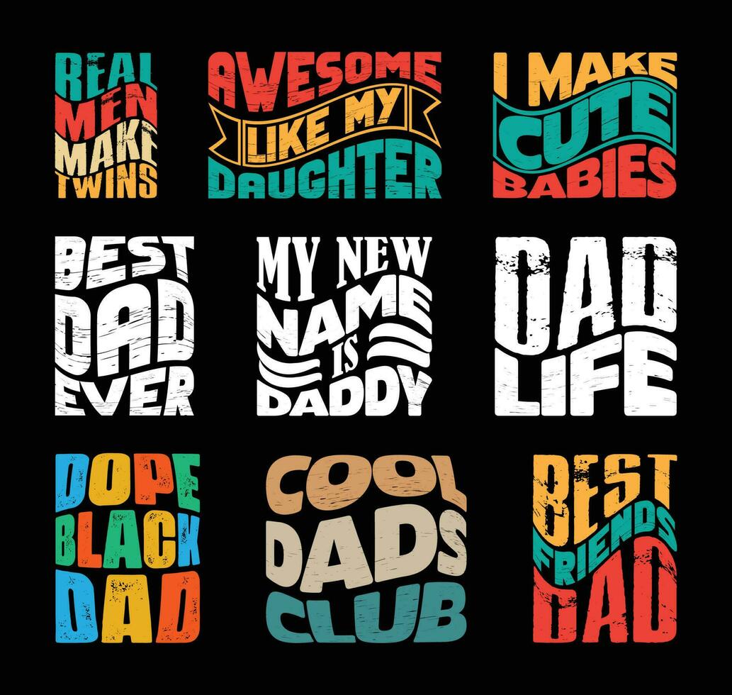 Father's Day T shirt Design Bundle, vector Father's Day T shirt  design, Dad shirt, Father typography T shirt design Collection