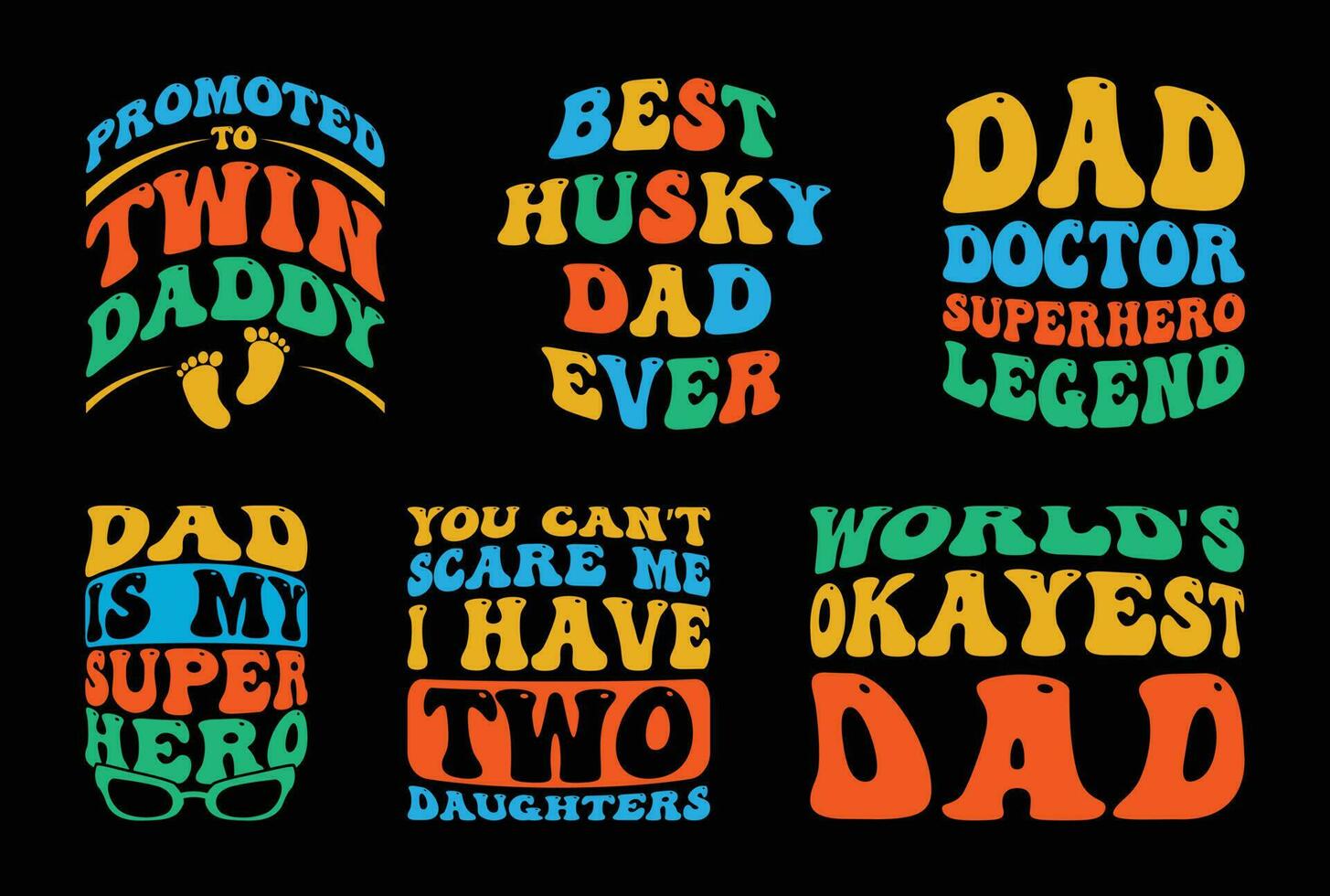 Father's Day T shirt Design Bundle, vector Father's Day T shirt  design, Dad shirt, Father typography T shirt design Collection