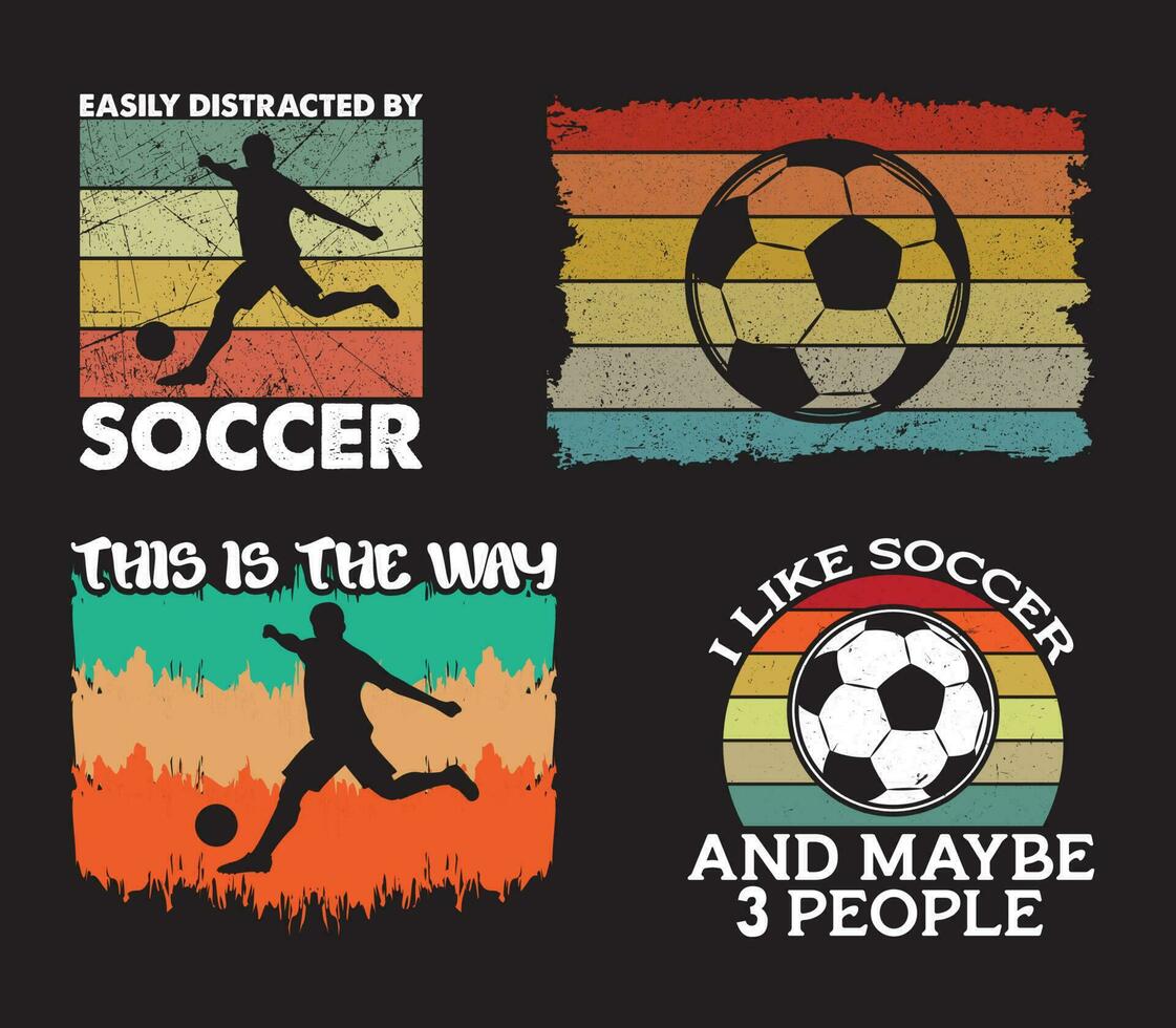 Soccer T shirt Design Bundle, vector Soccer T shirt  design, Football shirt, Soccer typography T shirt design Collection