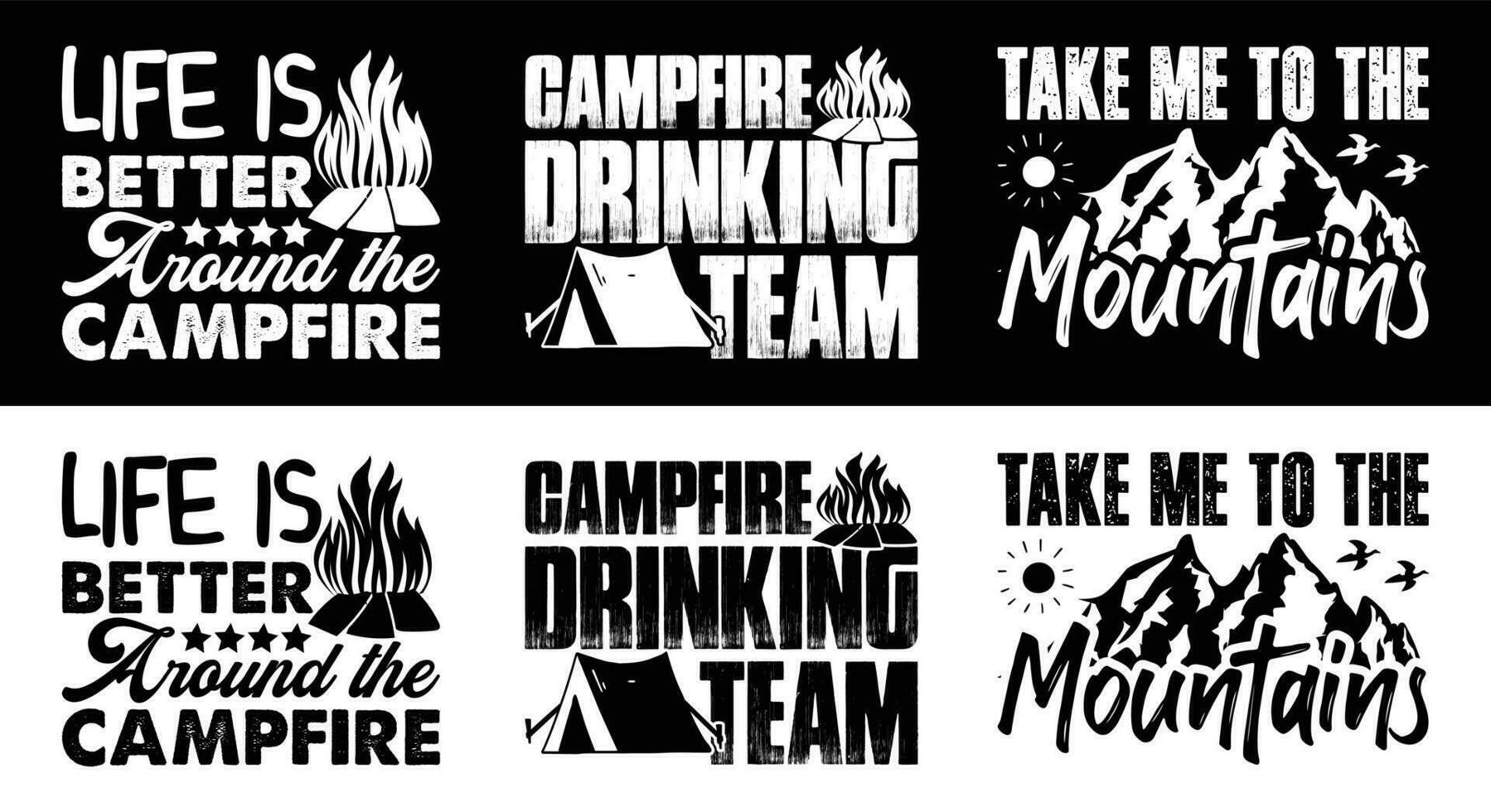 camping T shirt Design Bundle, Vector camping T shirt  design, camping shirt, camping, hiking, outdoor, typography T shirt design Collection