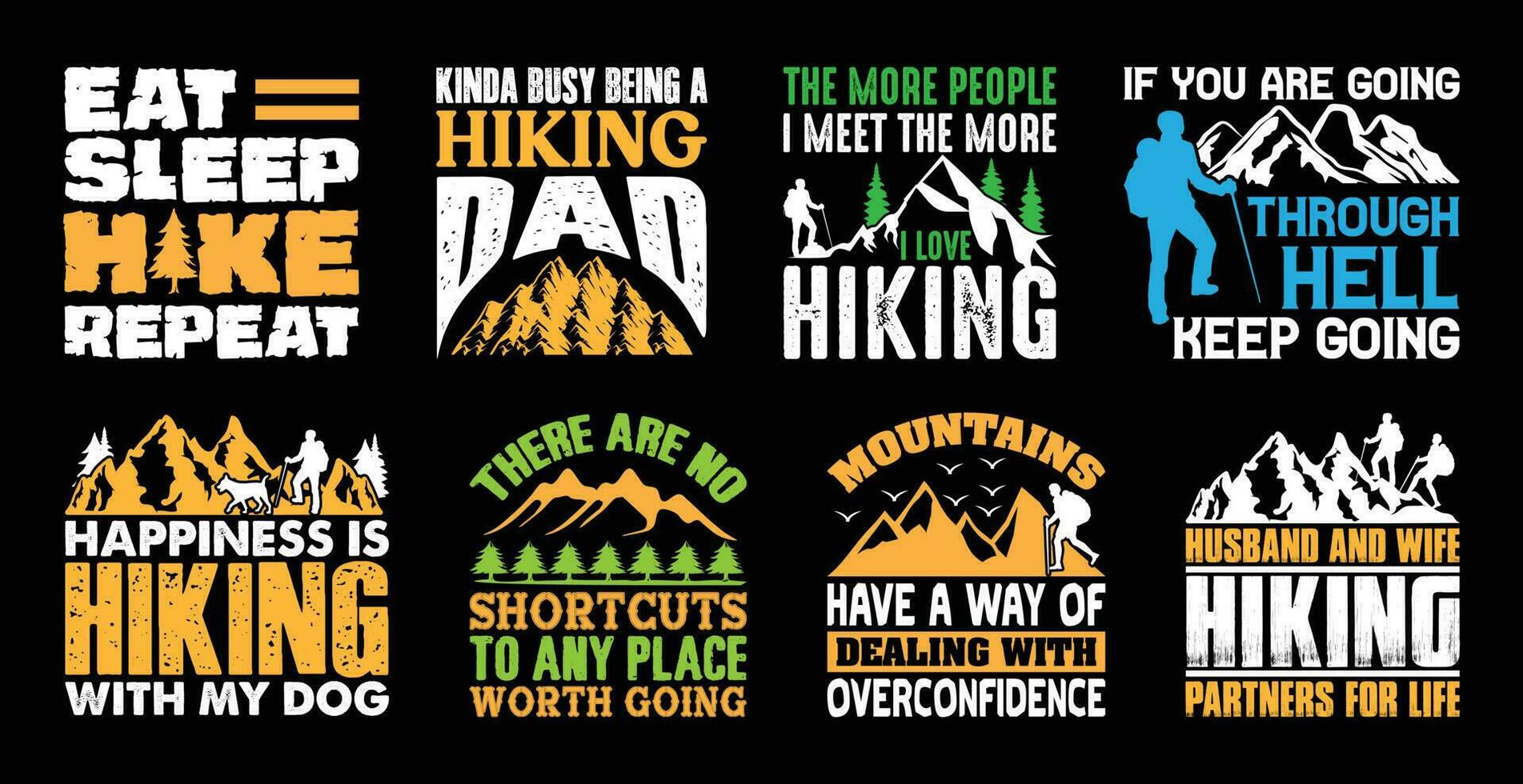 Hiking T shirt Design Bundle, Vector Hiking T shirt  design, camping shirt, hiking, camping, outdoor, typography T shirt design Collection