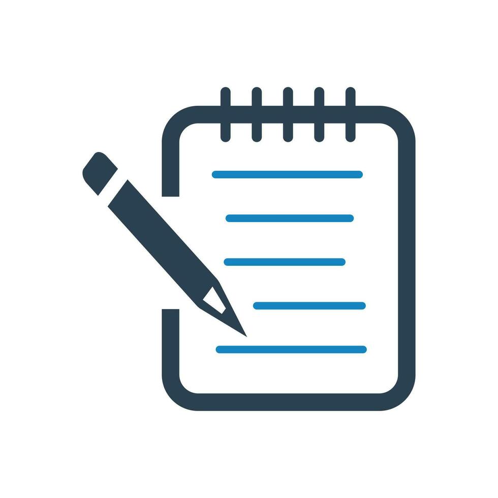 Writing pad illustration with pencil and pad vector