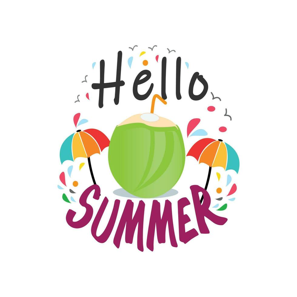 Hello summer frame poster pro vector