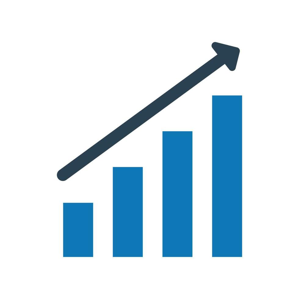 Business growth icon with chart vector