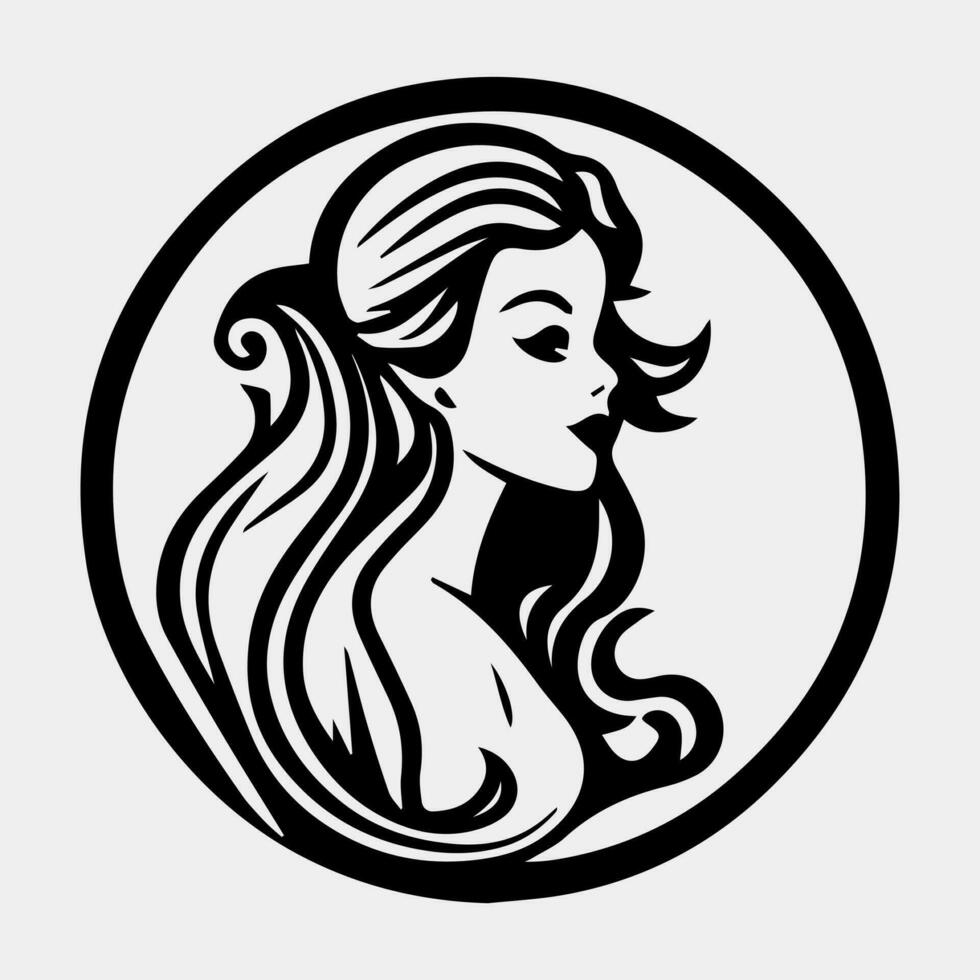 mermaid logo design with silhouette style. vector