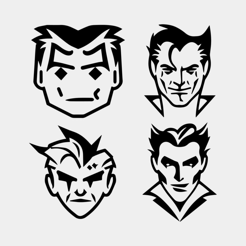 set of vampires isolated on white vector