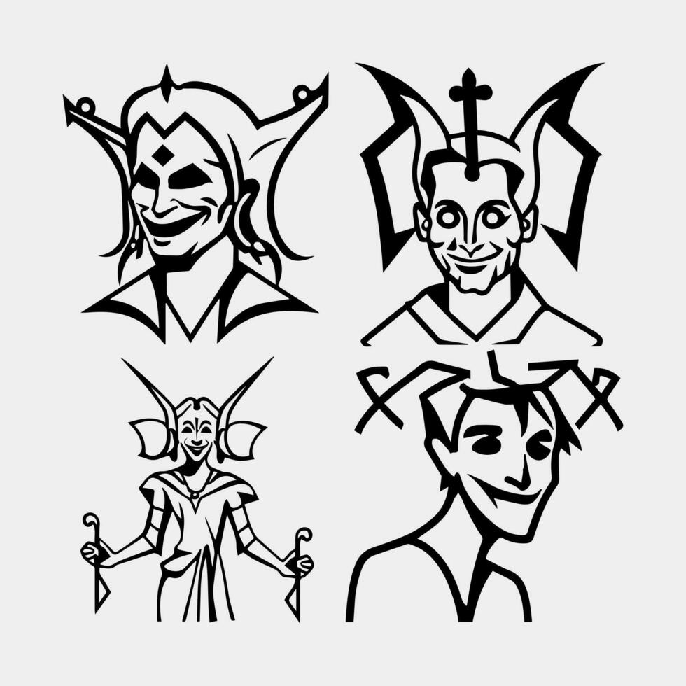 Joker graphic icon. Jester cap sign isolated on white background. Buffoon symbol. Vector illustration