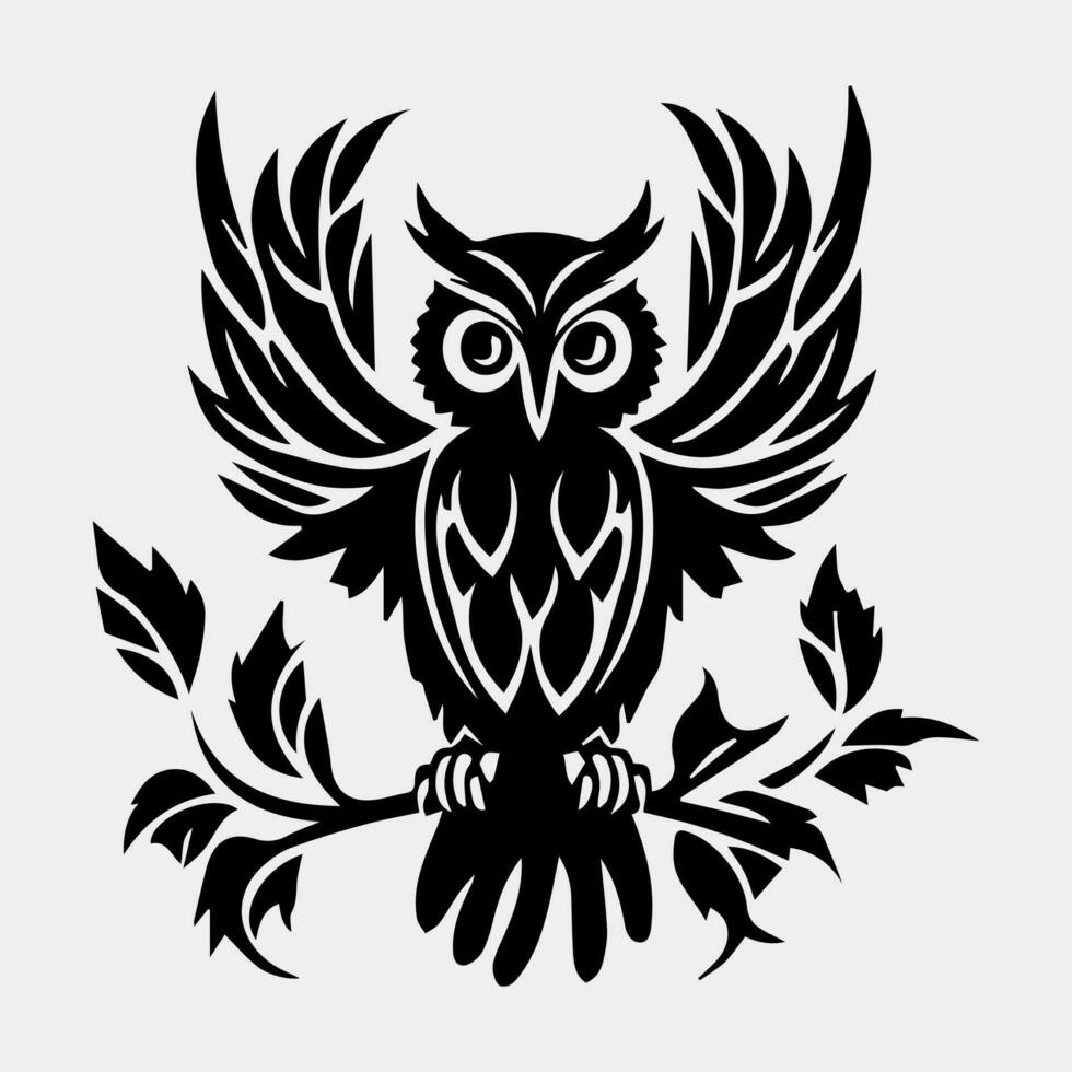owl sitting on a branch vector
