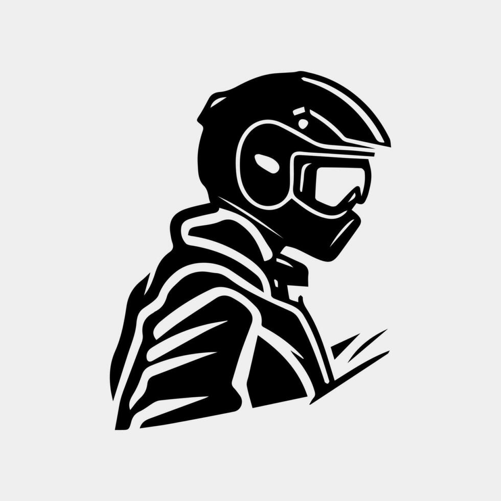 motorcycle rider. Vector silhouette. isolated on white