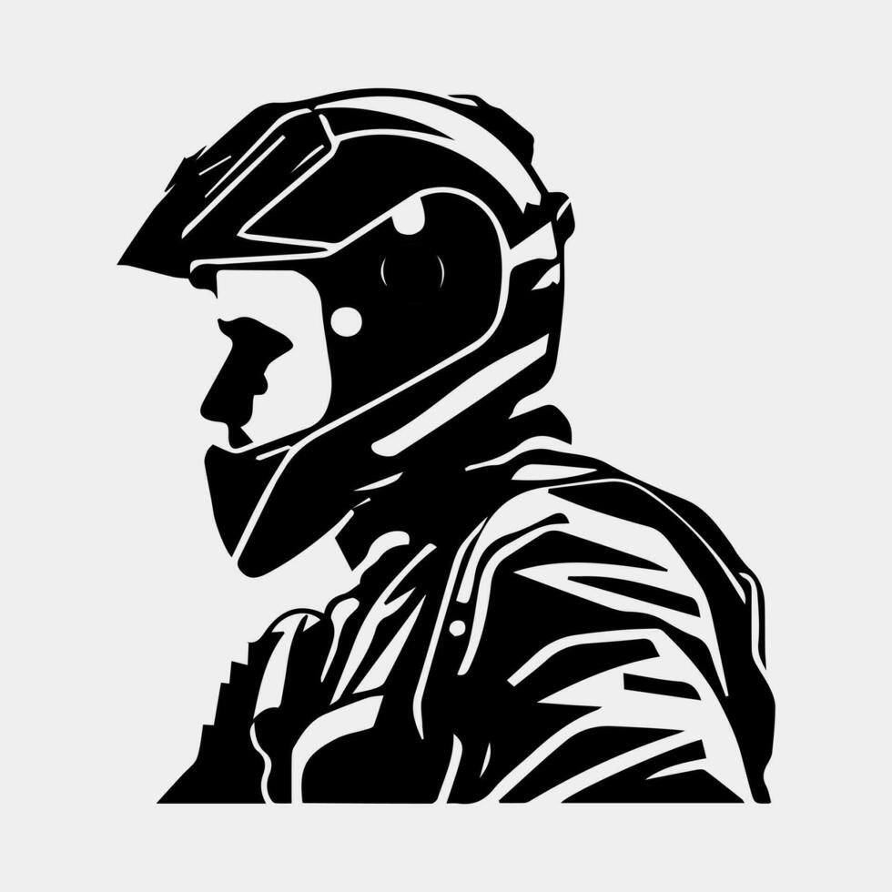 motorcycle rider. Vector silhouette. isolated on white