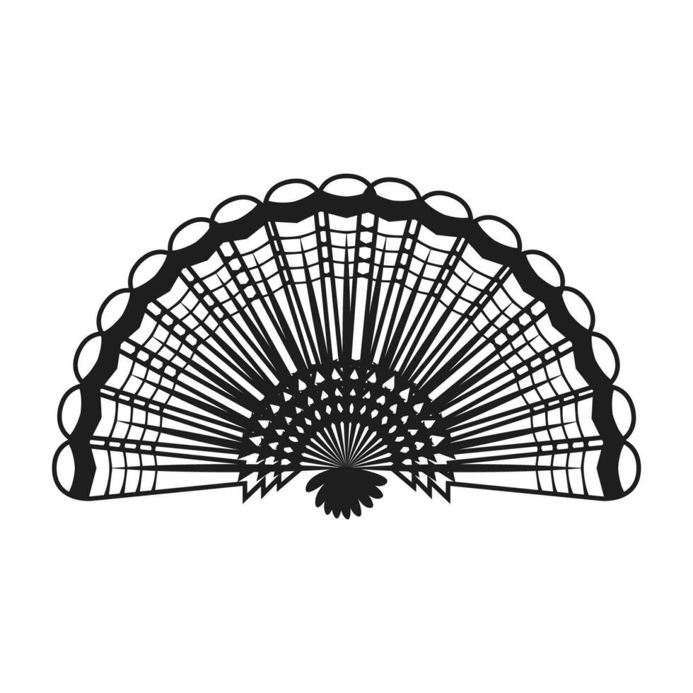 Folding fan. Vector image isolated on white background. Icon. Summer and accessories