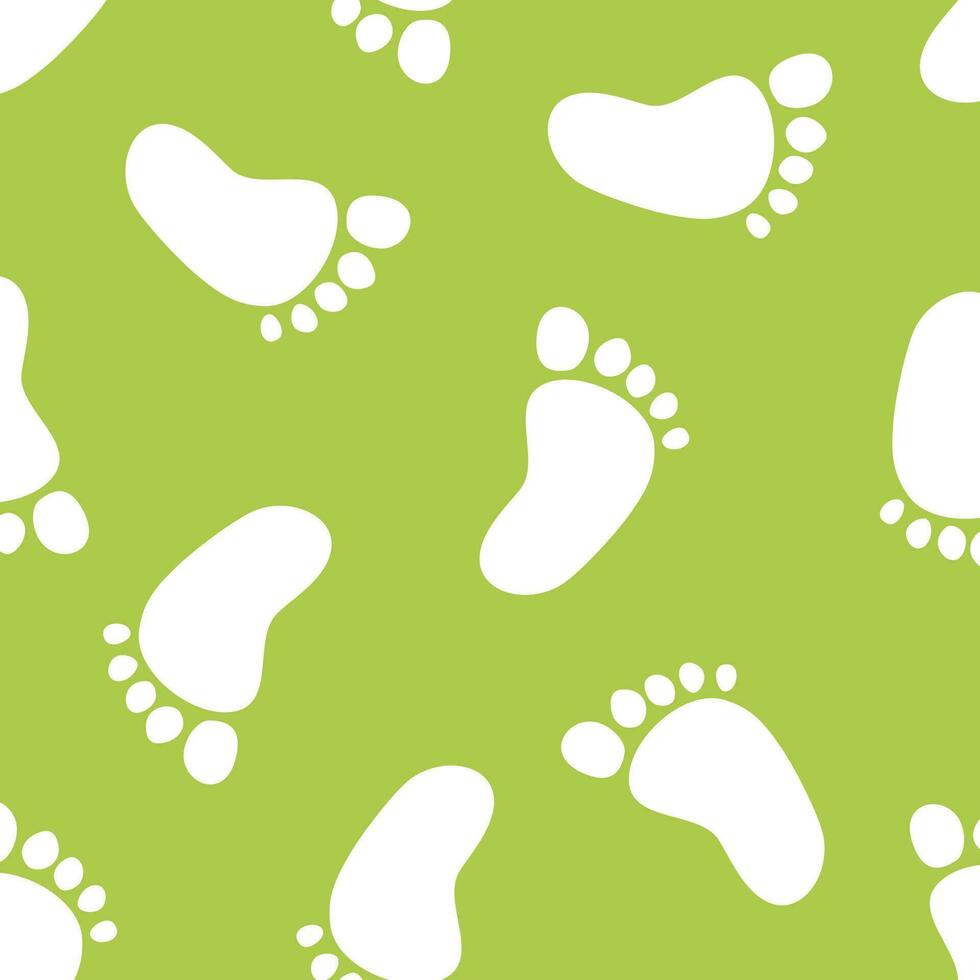 Vector seamless pattern with white footprints