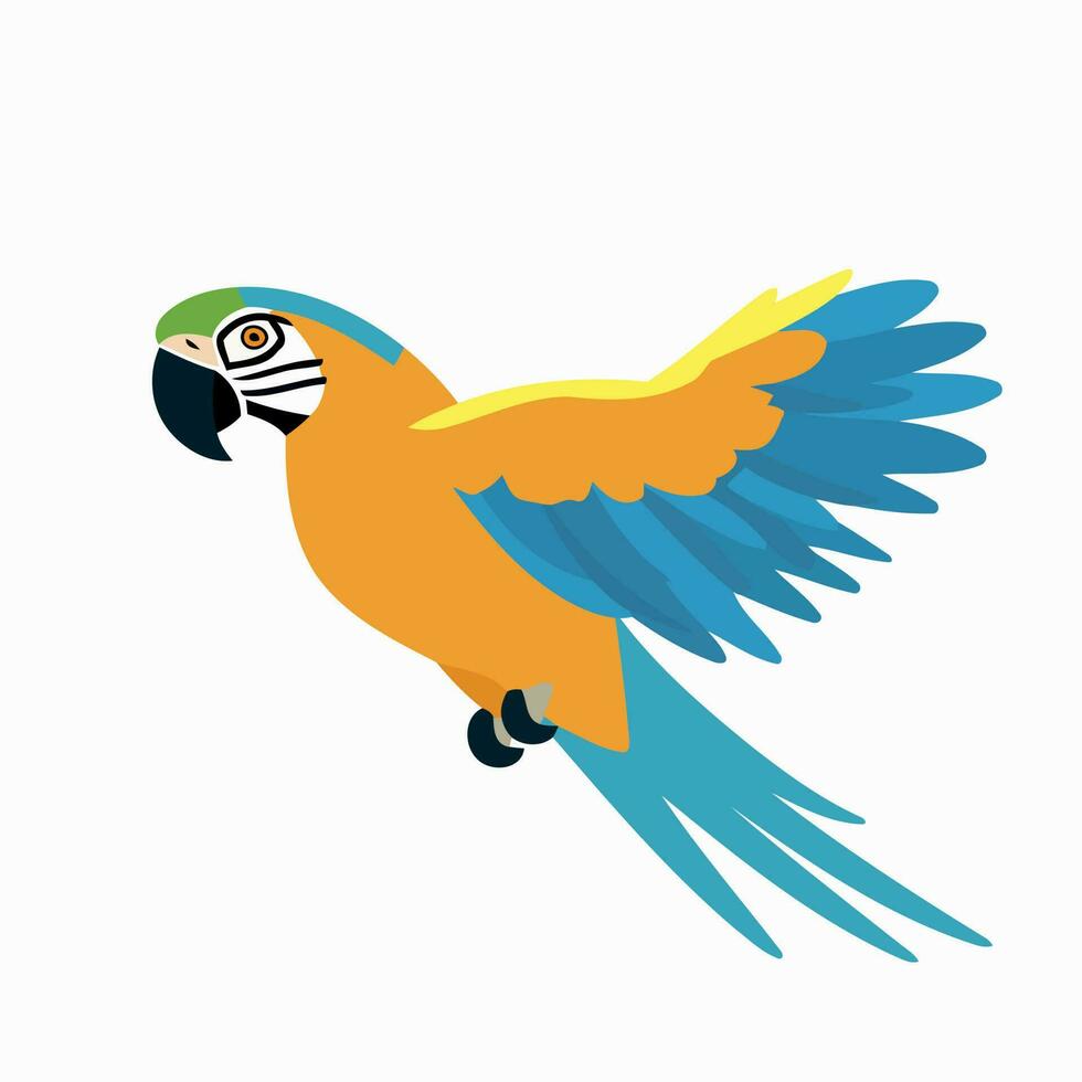 animal loro guacamayo volador vector