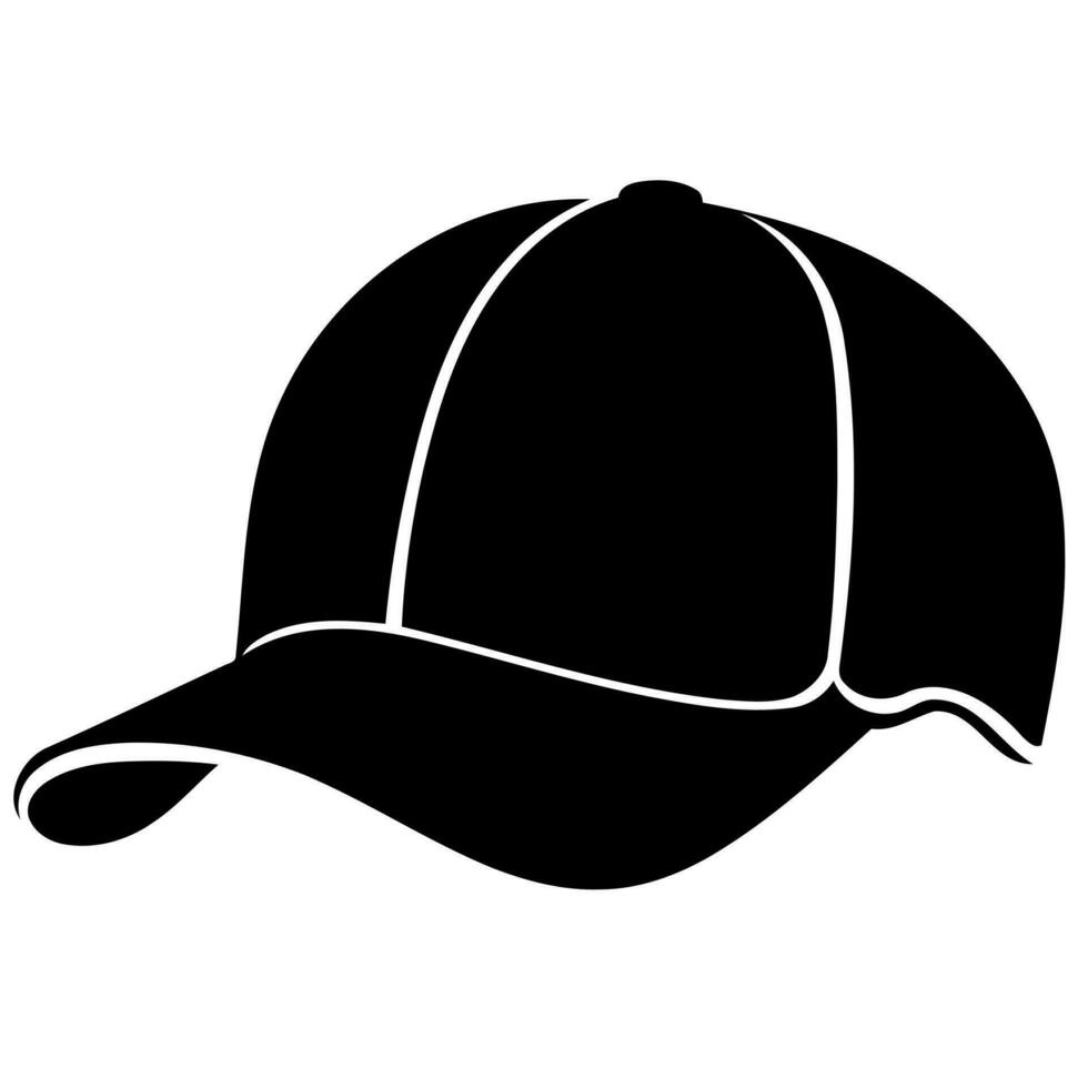 baseball sports cap in black and white vector