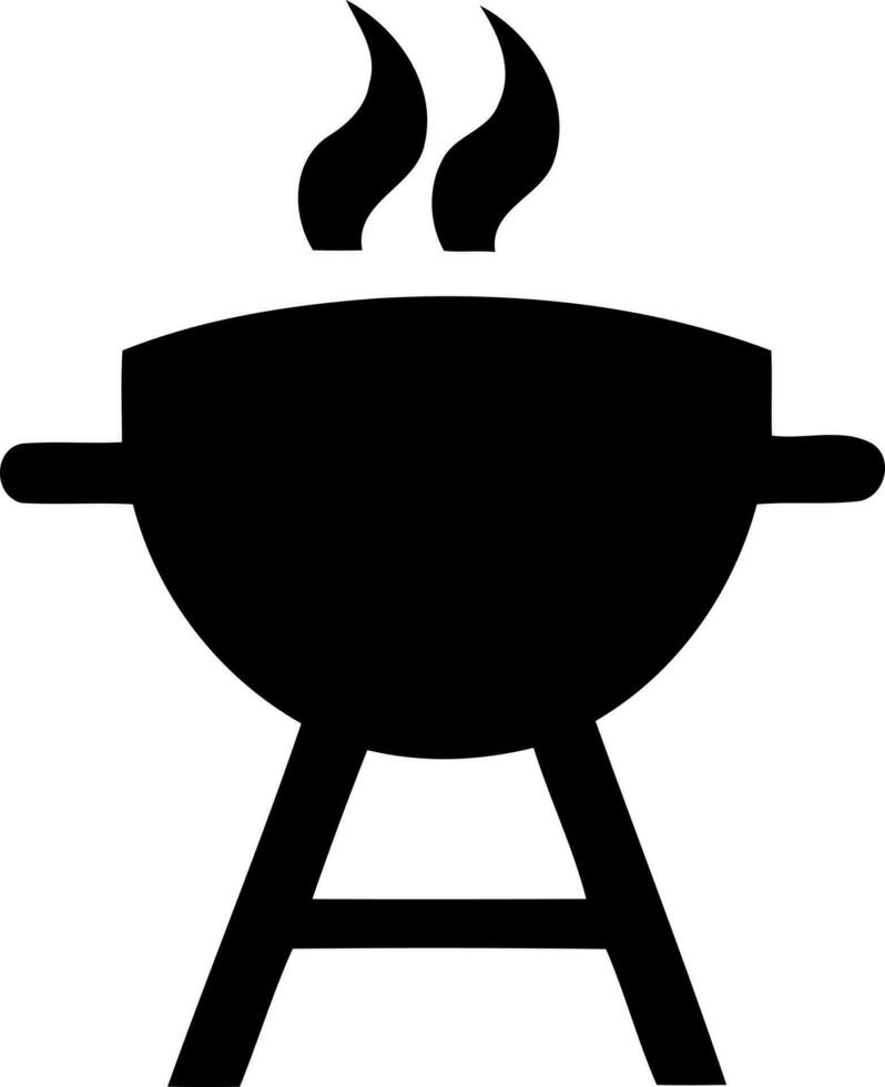 barbecue grill object black and white silhouette vector