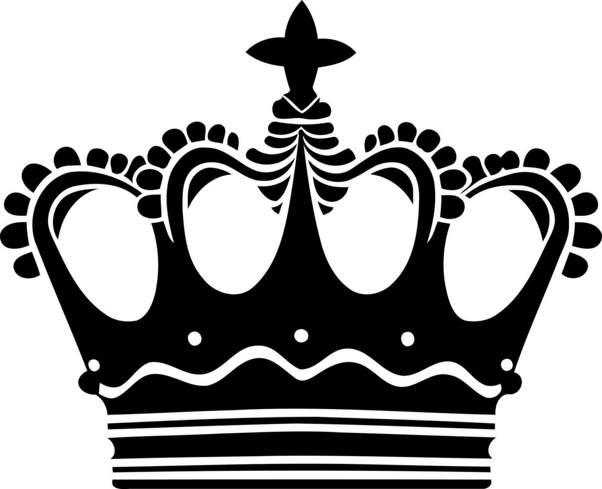 black and white silhouette crown object vector