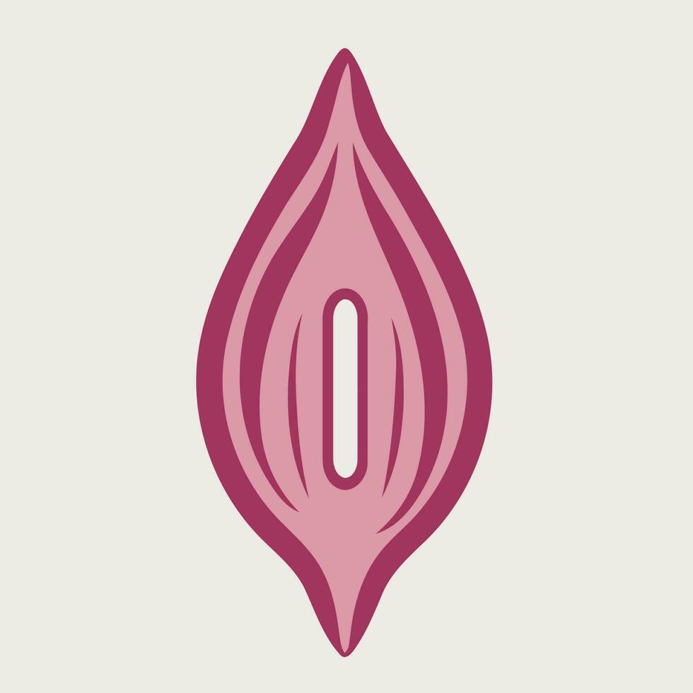 female vulva icon logo for gynecological health theme vector