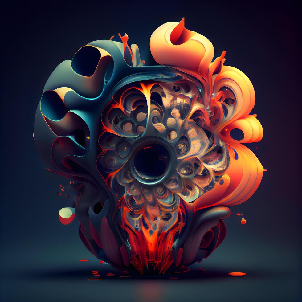 3D rendering of abstract fractal composition, digital artwork for creative graphic design, Image photo