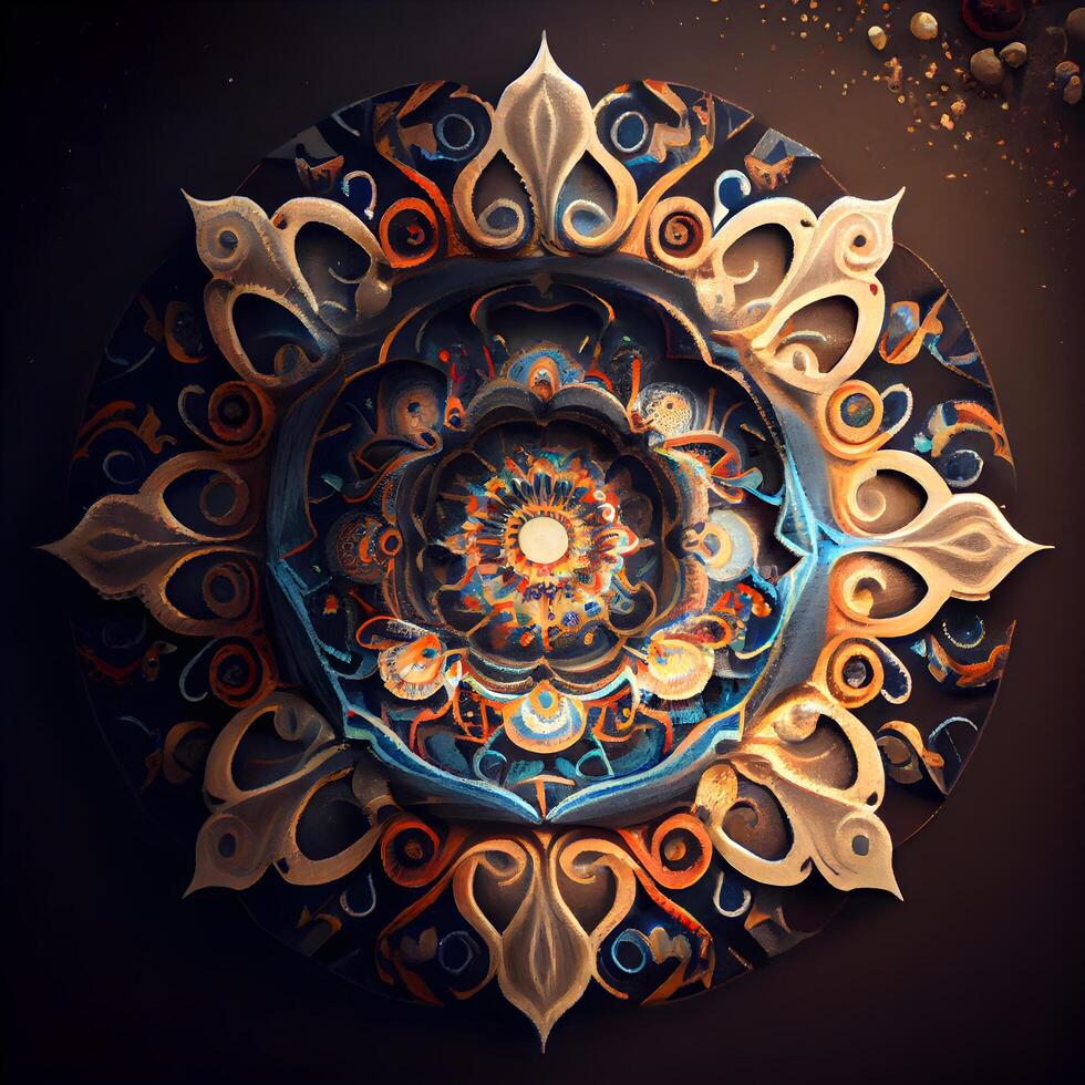 3D surreal illustration. Sacred geometry. Mysterious psychedelic relaxation pattern. Fractal abstract texture. Digital artwork graphic astrology magic, Image photo