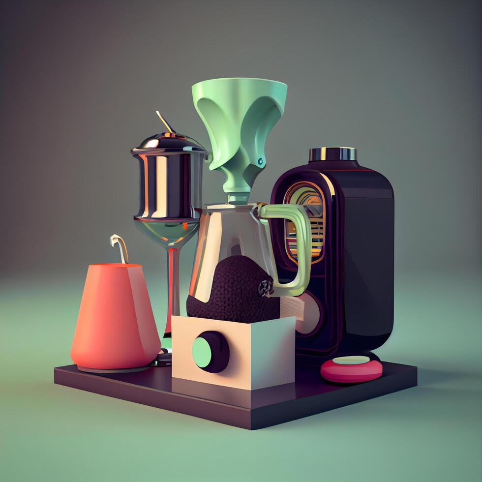Coffee machine. Coffee maker. 3d render illustration., Image photo