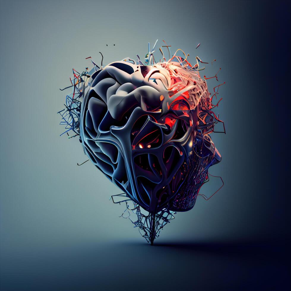 3d illustration of abstract human brain, concept of artificial intelligence., Image photo