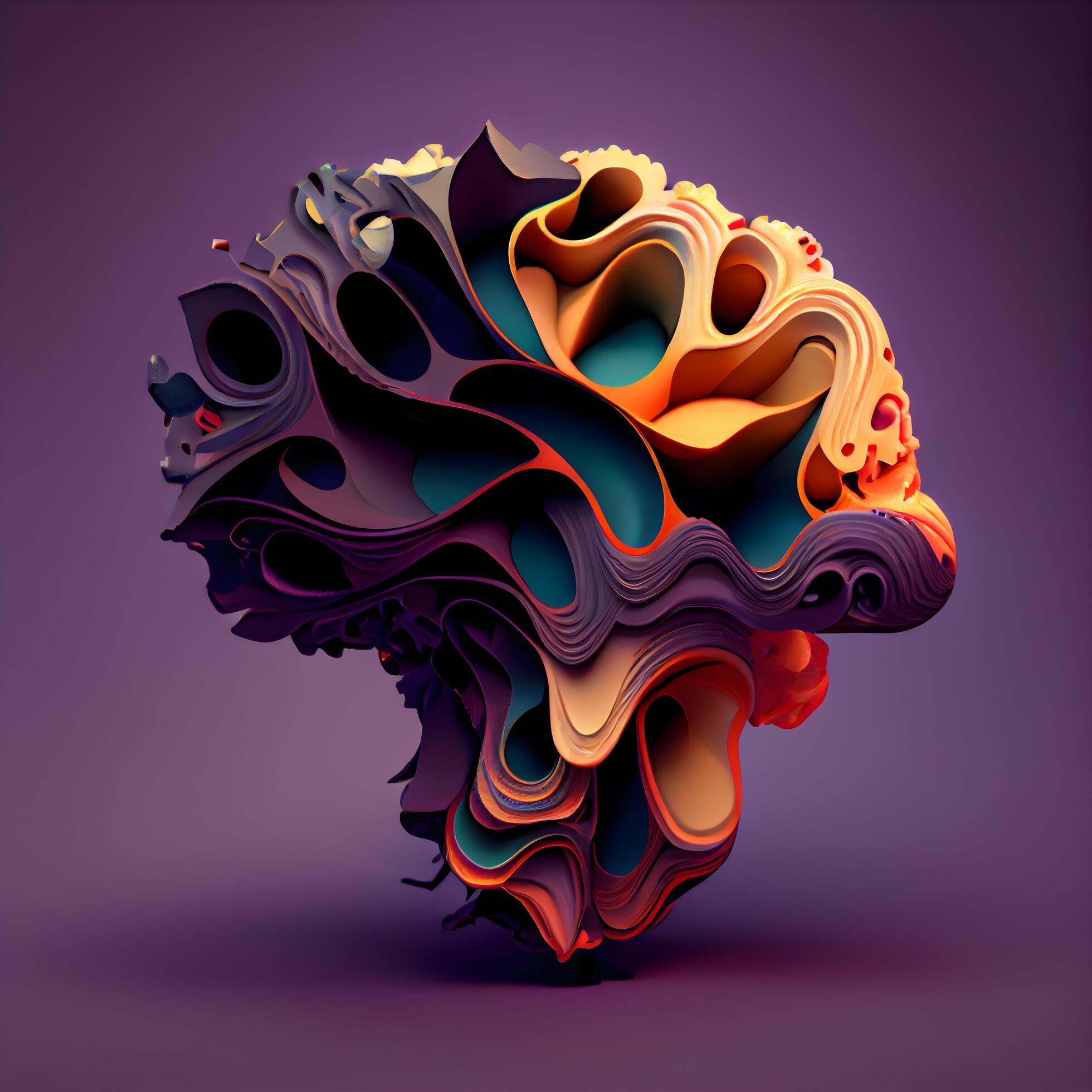 Abstract 3d rendering of human head. Futuristic design element., Ai