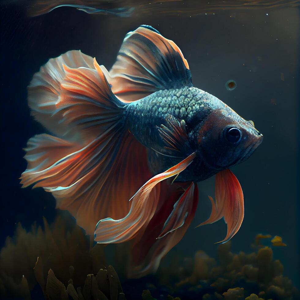 Siamese fighting fish in the aquarium, betta splendens, Image photo