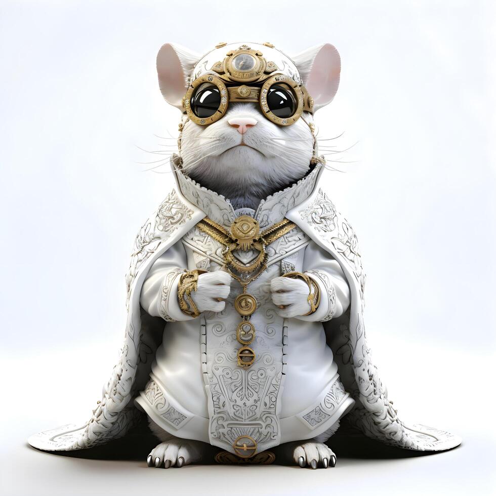 Cute little mouse in a medieval costume. 3D rendering., Image photo