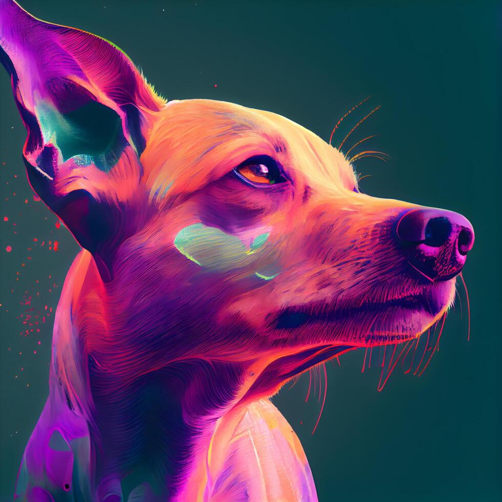 Digital painting of a dog's head. Digital painting of a dog., Image photo