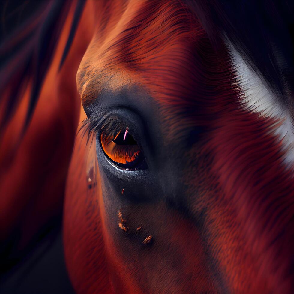 Horse eye close up. Beautiful red horse. Animal portrait., Image photo
