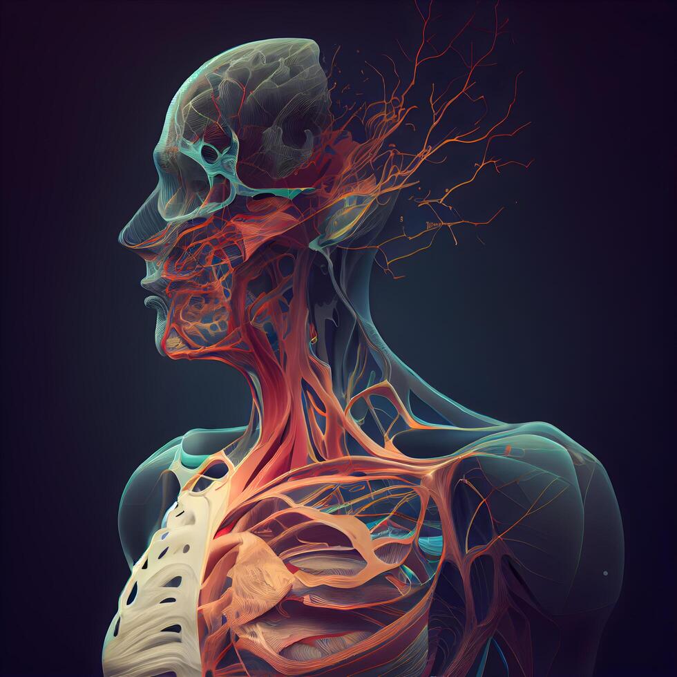 Human Anatomy with Nervous System Nervous System, Image photo