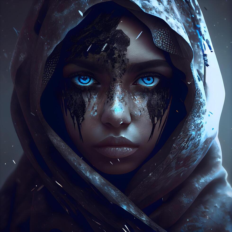 Beautiful girl in the image of an ancient warrior. Fantasy., Image photo