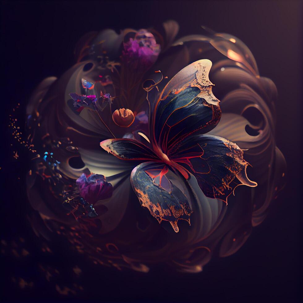 Abstract fractal background, computer generated illustration. For covers, posters, desktop wallpaper, Image photo