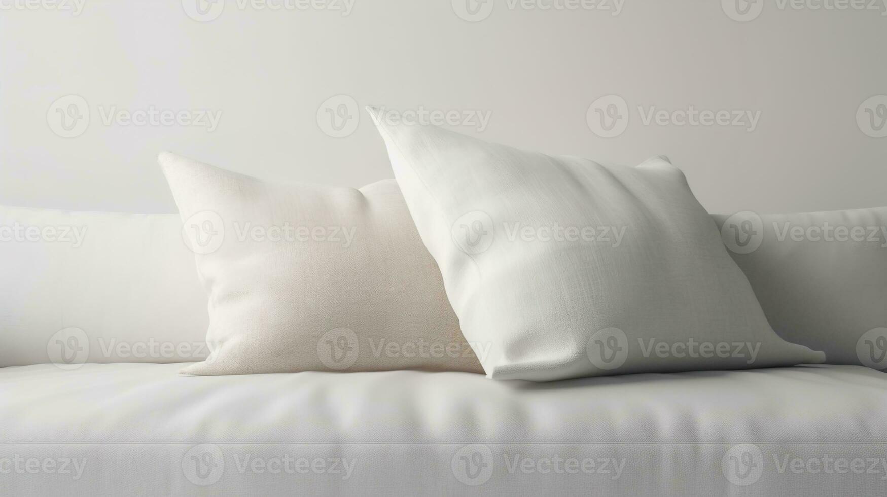 un moderno, minimalista dormitorio decoración diseño caracteristicas un grande blanco almohada Bosquejo con un blanco fondo, creando un sencillo y elegante atmósfera para el hogar. foto