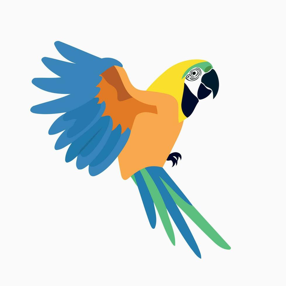 animal loro guacamayo volador vector