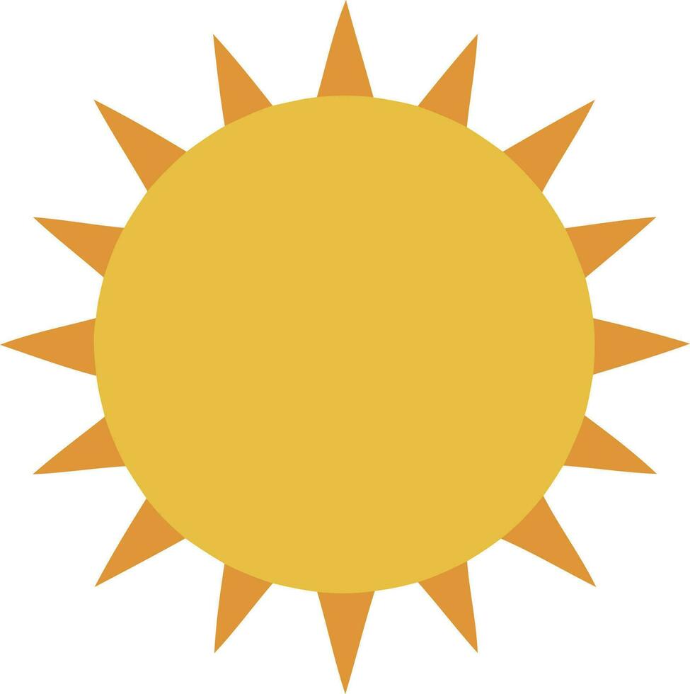 sun icon with rays yellow vector