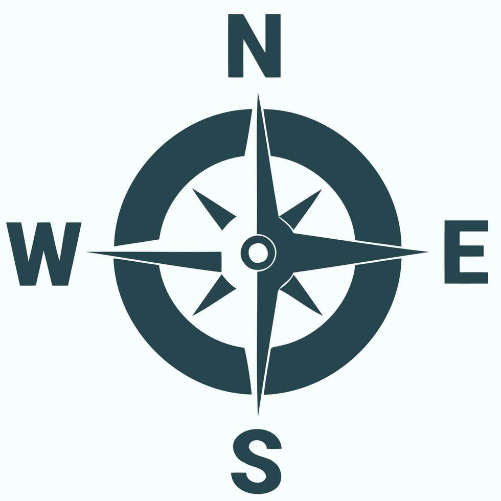 compass wind rose north south east west vector