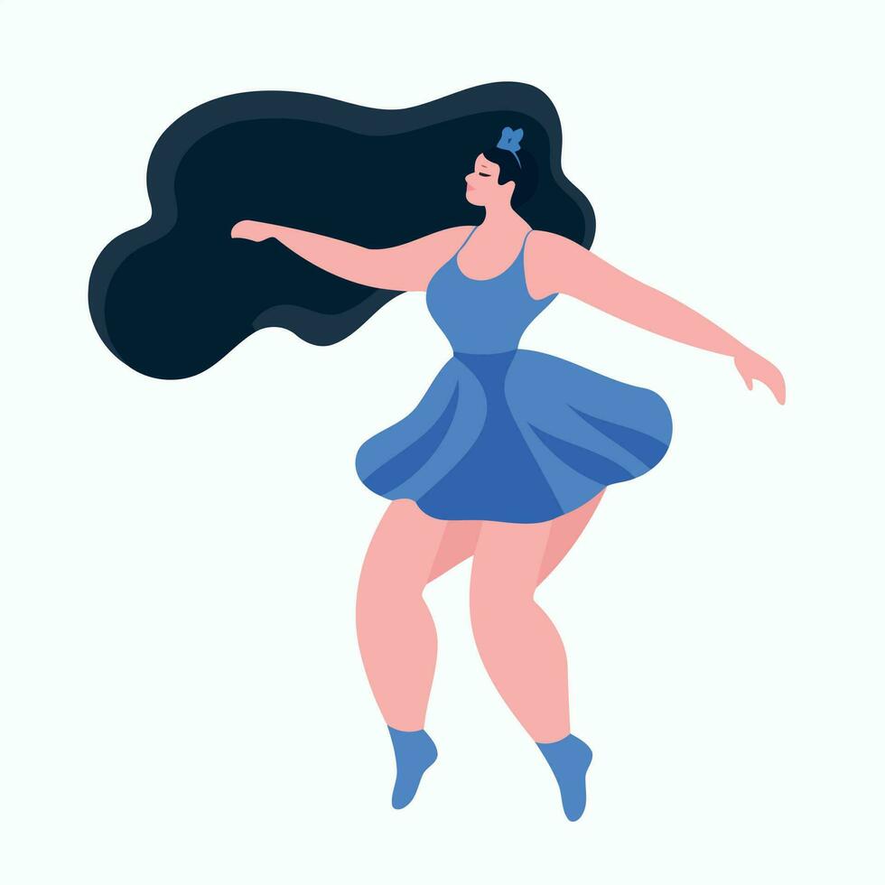 white dancer with blue outfit vector