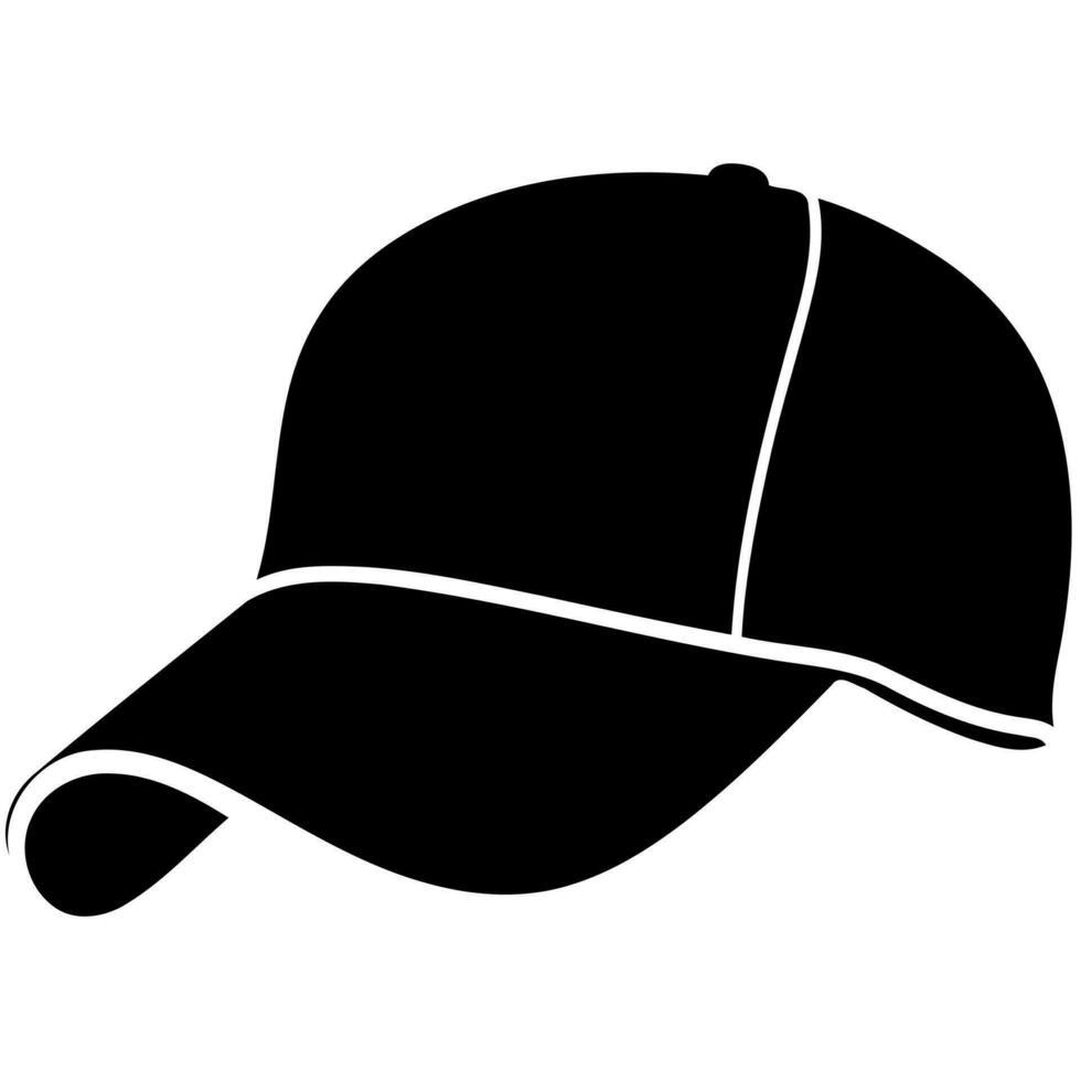 baseball sports cap in black and white vector