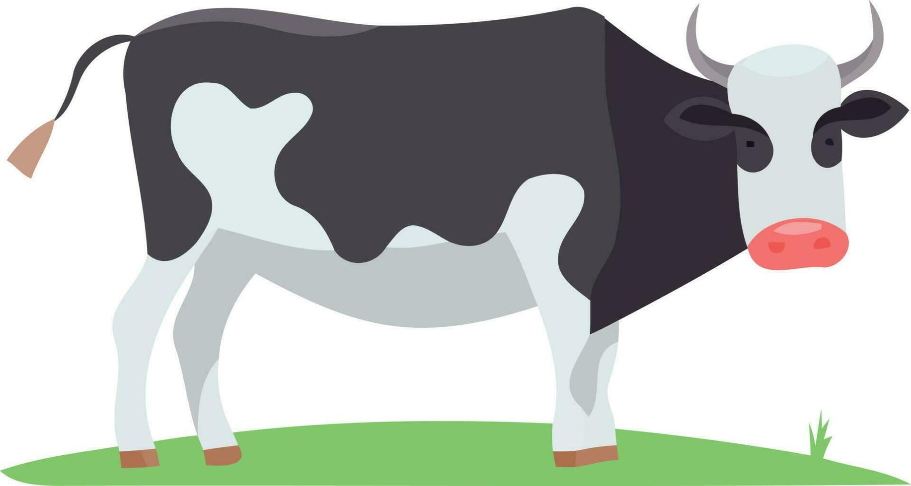 animal mammal cow in a grass field vector