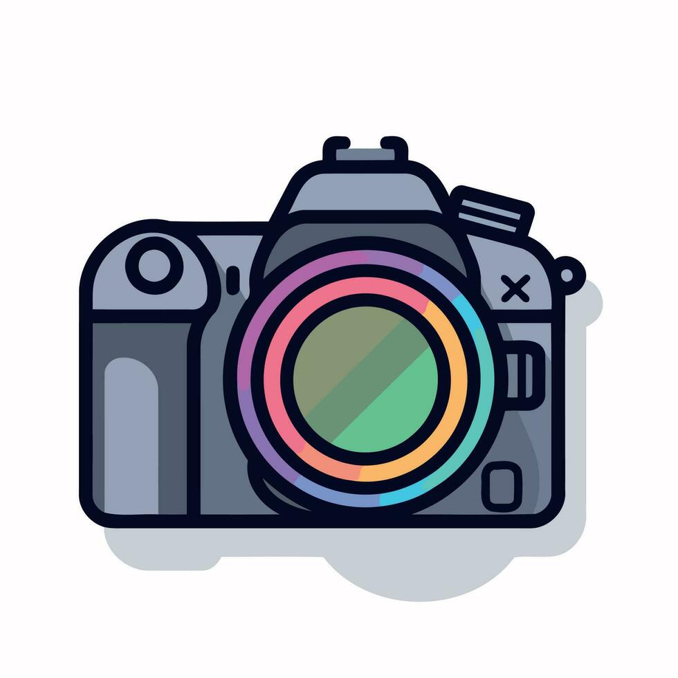 digital camera colorful icon vector